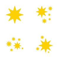 Set of stars sparkles, flat design vector