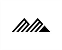M and M in mountain shape logo vector