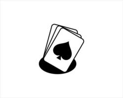 Ace poker card out of the hole illustration logo vector