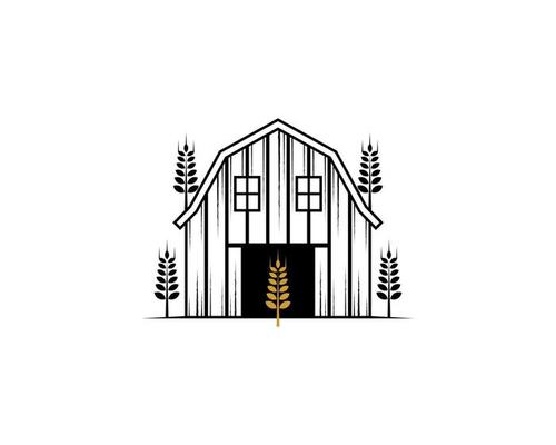 vintage barn clipart black