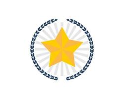 Circular wheat with shinning star inside vector