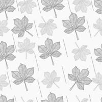 seamless pattern of contour chestnut leaves vector