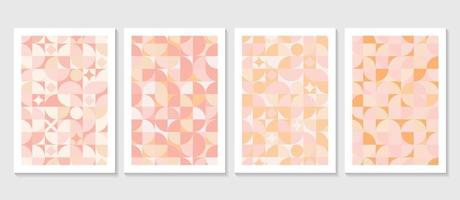 Set of subtle colored abstract geometric seamless pattern poster banner background vector