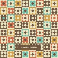 Polka dot floral shape circle geometric vintage colorful retro art seamless pattern design vector