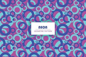 Geometric neon circle shapes seamless abstract pattern background banner template graphic design vector