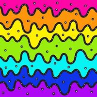 Fondo de arco iris trippy psicodélico ácido. banner ondulado maravilloso en un estilo extraño psicodélico de moda. vector