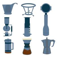 Coffee Brewing Method Tools vector