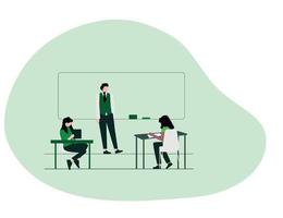 flat design of teacher and student vector