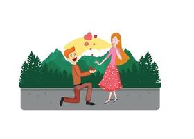 man is proposing to woman icons vector