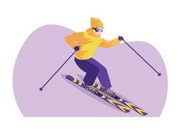 Snowboarder in action vector illustration