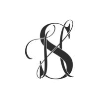 sh ,hs, logotipo de monograma. icono de firma caligráfica. monograma del logotipo de la boda. símbolo de monograma moderno. logotipo de parejas para la boda vector