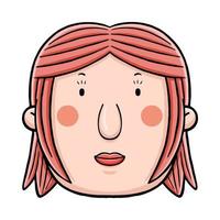 Cute People Face with Flat Design Style vector
