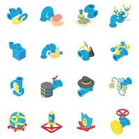 Cash flow icons set, isometric style vector