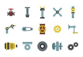 Factory tools icon set, flat style vector