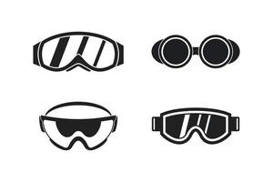 conjunto de iconos de gafas protectoras, estilo simple vector