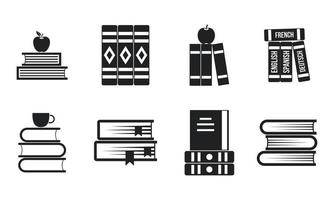 Volume of book icon set, simple style vector