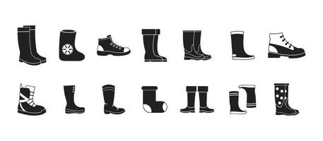 conjunto de iconos de botas, estilo simple vector