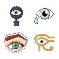 conjunto de iconos de ojos, estilo de dibujos animados