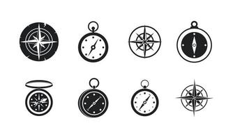 Compass icon set, simple style vector