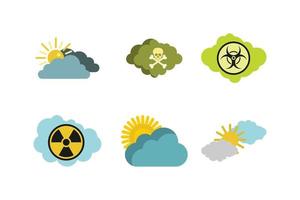 Cloud icon set, flat style vector