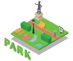 banner de concepto de parque, estilo isométrico