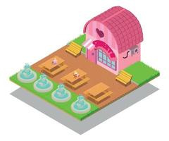 Caramel concept banner, isometric style