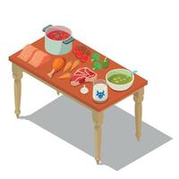 Homemade food concept banner, isometric style vector