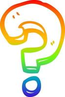 rainbow gradient line drawing cartoon question mark vector