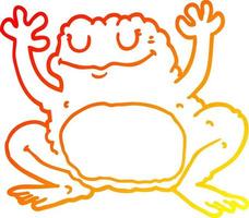 warm gradient line drawing cartoon frog vector