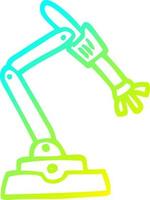 cold gradient line drawing cartoon robot hand vector