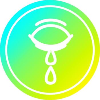 ojo lloroso circular en espectro de gradiente frío vector