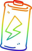 rainbow gradient line drawing cartoon battery vector
