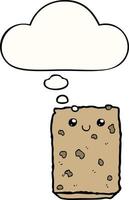 cartoon biscuit and thought bubble vector