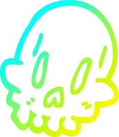 cold gradient line drawing cartoon spooky weird skull vector