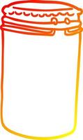 warm gradient line drawing cartoon storage jar vector