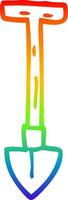 rainbow gradient line drawing cartoon spade vector