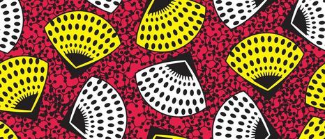 African ethnic traditional pink background pattern. seamless beautiful Kitenge, chitenge style. fashion design in colorful. Geometric shell motif. Floral Ankara prints, African wax prints. vector