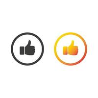 Like or Thumb Up Flat Icon vector