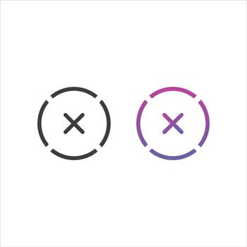 icono de signo cruzado en color sólido y degradado vector