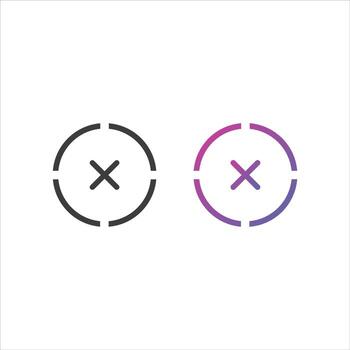 Cross Sign Icon in Solid and Gradient Color vector