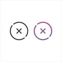 Cross Sign Icon in Solid and Gradient Color vector