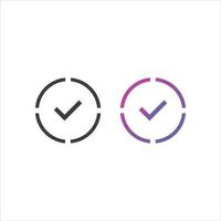 Checkmark Flat Icon in Solid and Gradient Color vector