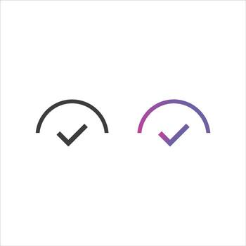 Checkmark Flat Icon in Solid and Gradient Color vector