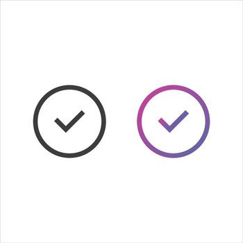 Checkmark Flat Icon in Solid and Gradient Color vector