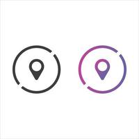 Location Pin Icon in Solid and Gradient Color vector