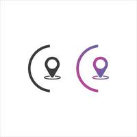 Location Pin Icon in Solid and Gradient Color vector