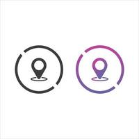 Location Pin Icon in Solid and Gradient Color vector