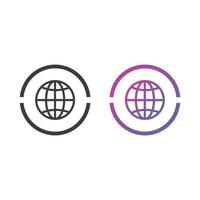 Globe, Website Flat Icon in Solid and Gradient Color vector
