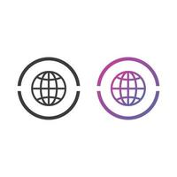 Globe, Website Flat Icon in Solid and Gradient Color vector