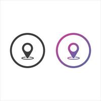 Location Pin Icon in Solid and Gradient Color vector